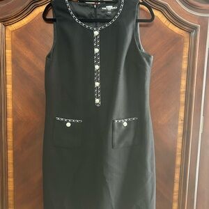 Karl Lagerfeld Black Mini Dress with Chain Accents